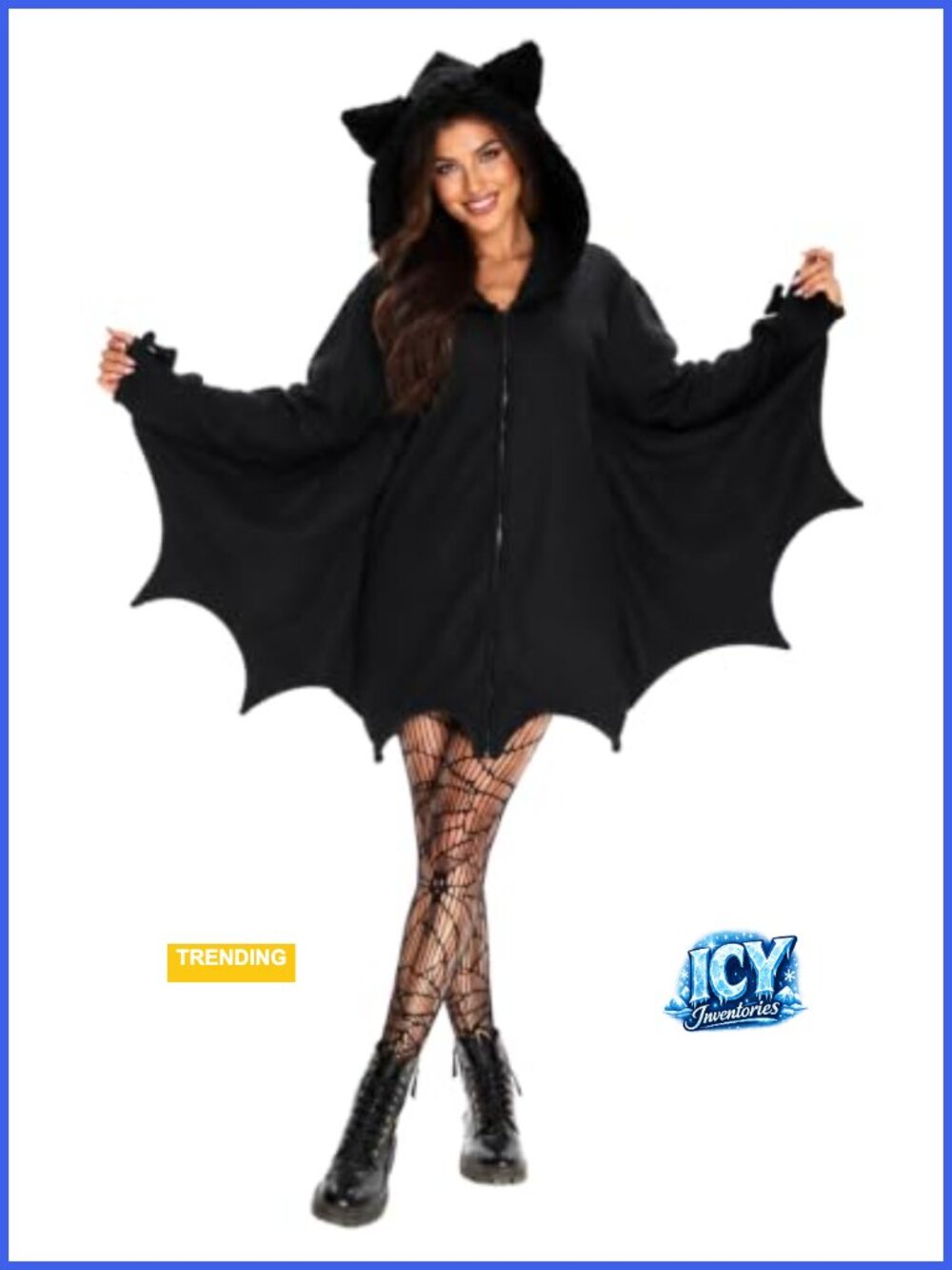 Women's Bat Halloween Costume Cosplay Dress with Hood